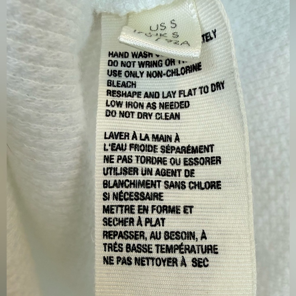 We The Free Luella Textured Waffle Knit Thermal White Crochet Top Shirt Ivory - Picture 9 of 12